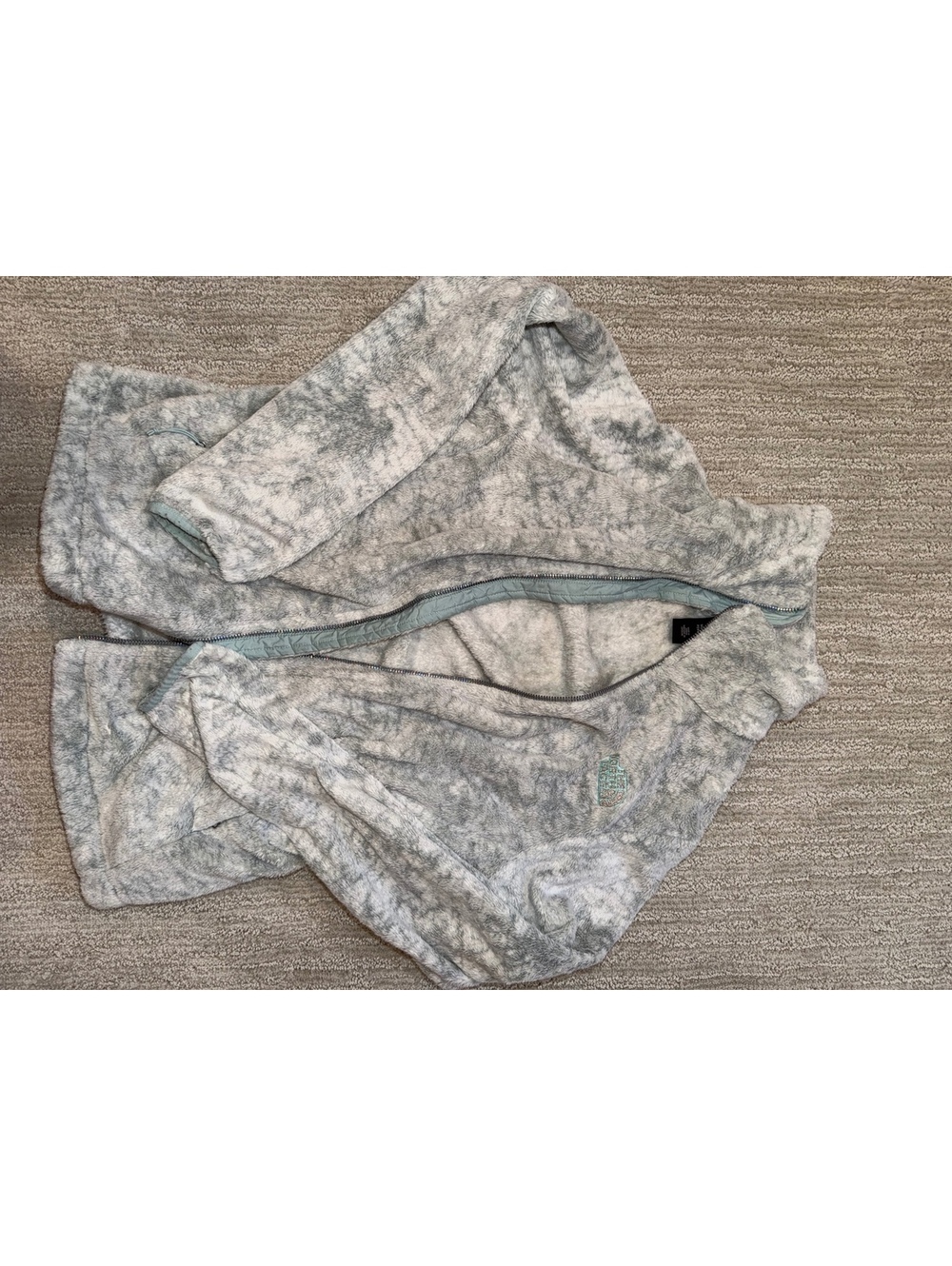 North Face Light blue fuzzy long sleeve top